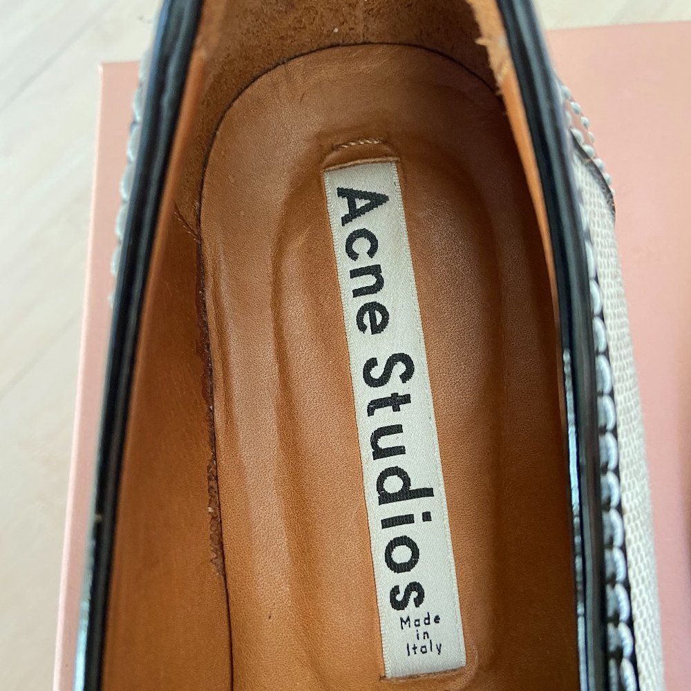 Acne Studios Women's Black Penny Canvas Loafers - Picture 3 of 10